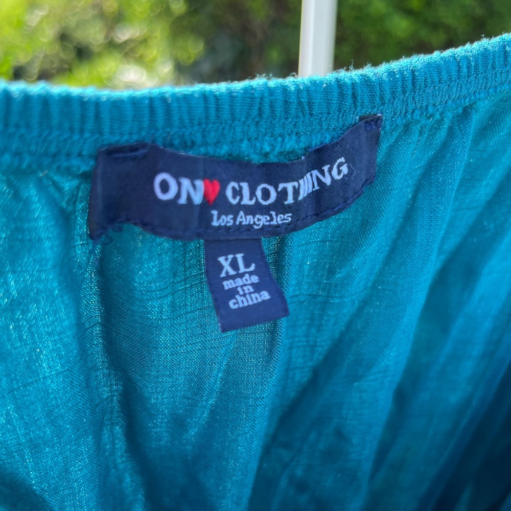 one clothing Teal Wrap-Style Spaghetti Strap romper jumpsuit shorts - Picture 5 of 7